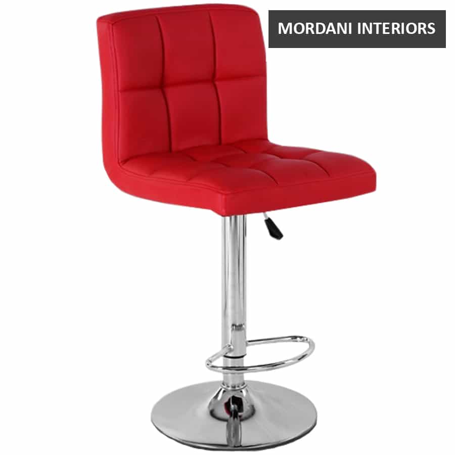 Magnolia Red Bar Stool With Footrest